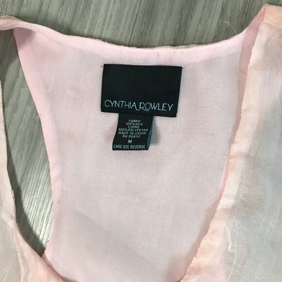 Cynthia Rowley Silk Pink Chiffon Tier Y2K Tank Womens M - Picture 3 of 7